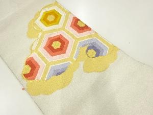 雲に亀甲模様織出し名古屋帯